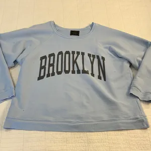 Free People Retrobrand Small Brooklyn Terry Sweatshirt Oversized Blue thumbnail 2