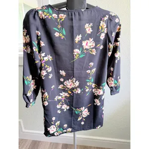 Lulus Herbaceous Babe Navy Dark Floral Print Shift Tunic Dress Size XS thumbnail 3