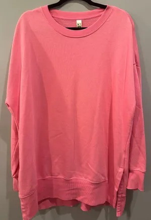 Green Tea Bubblegum Pink Oversized Sweatshirt thumbnail 1