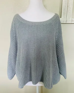 Free People Women's Light Blue Sweater thumbnail 1