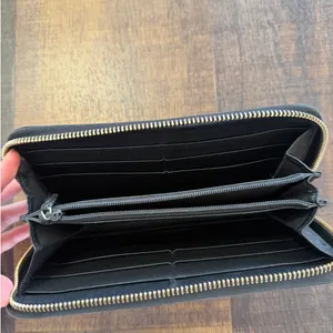Gucci Guccissima Zip Around Wallet Black Leather GG Embossed Long Wallet thumbnail 6