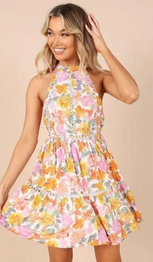 Petal & Pup Raffael High Neck Open Back Mini Dress Medium thumbnail 1
