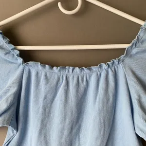 Cider top women's size‎ M off shoulder milkmaid cottage core blue NWT thumbnail 7