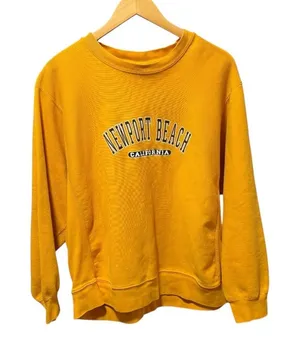 MV Sport Newport Beach‎ California Yellow Crewneck Sweatshirt Women's L thumbnail 1
