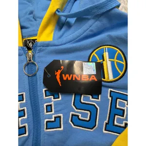 FISLL WNBA‎ Chicago Sky Angel Reese Full Zip Hoodie Blue Yellow WW4F4504H Small thumbnail 3