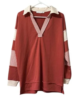 Altar’d State Size‎ Small V Neck Sweater Nautical Long Sleeve Preppy Modern City thumbnail 1