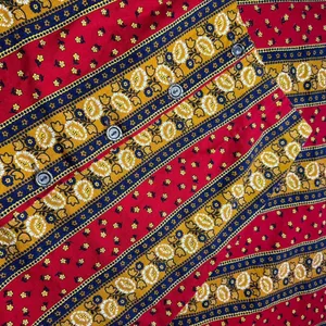 Red, Yellow, and Blue Striped Floral Button Down Maxi Skirt (Size XS) thumbnail 4