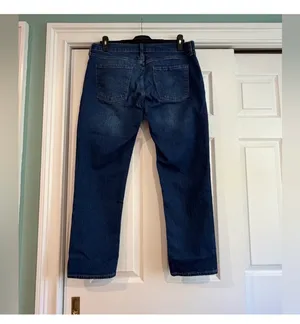 Old Navy Wow Mid-Rise Dark Wash Boyfriend Blue Jeans thumbnail 2