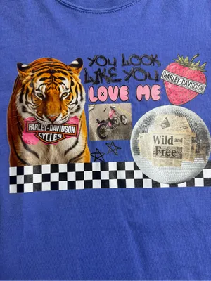 Comfort Colors Blue Short Sleeve Tee with Tiger Graphic thumbnail 5