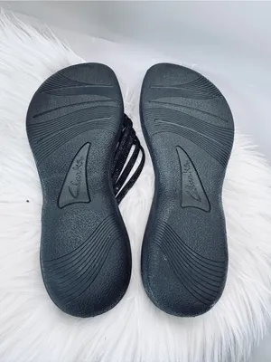 Clarks Breeze Gem Black Flip Flop Slides Size 9 Sparkly Studs vacation glitter thumbnail 10