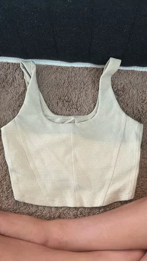 Aerie Offline Tan/beige Corset Crop Top thumbnail 1