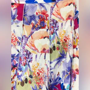 Coldwater Creek Women’s 2XL Floral Pleated Multicolor Cotton Blend Midi Skirt thumbnail 7