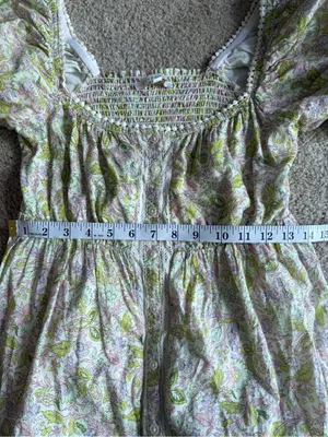 LOVE THE LABEL anthropologie Josepha floral boho white dress smocked size xs thumbnail 16