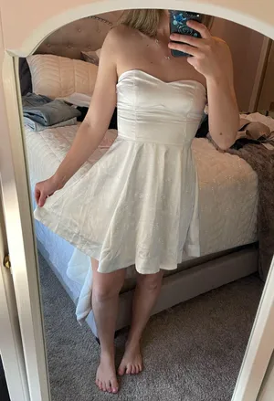 Altar'd State strapless mini satin dress thumbnail 6