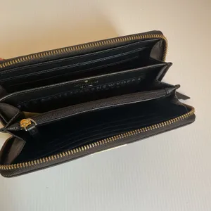 Kate Spade New York Black White Striped Zip Around Wallet Continental Purse thumbnail 3