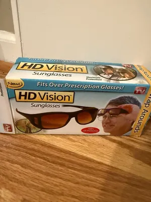 HD Vision Wrap Around Sunglasses Brown Black thumbnail 2