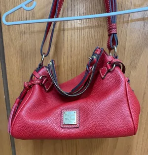 Dooney & Bourke Red Pebble Leather Hobo Shoulder Bag thumbnail 1