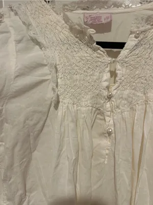 Vintage Saybury Women's Sm White Cotton Embroidered Lace Nightgown Maxi Peasant thumbnail 5
