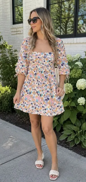 AMANDA UPRICHARD Darling Floral Mini Dress in Madagascar Size XS thumbnail 1