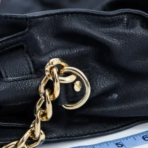 Michael Kors Hamilton‎ Satchel Women Large Black Leather Gold Padlock Tote Bag thumbnail 8