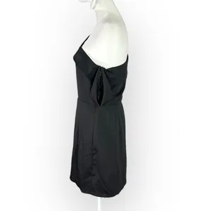 Superdown Keyonne Mini Dress Women's Medium Black Asymmetric Draped Off Shoulder thumbnail 4