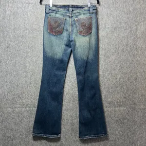 Vintage Y2K No Boundaries Flare Jeans Low Rise Wide Leg Denim‎ Blue Juniors 5 thumbnail 3