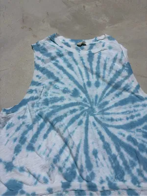 Free people FP movement Blue Tie-Dye Cropped Muscle Tank Top medium thumbnail 2