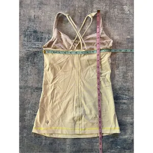 Lululemon Free To Be Tank Slope Stripe Polar Cream Clarity Yellow Size 4 thumbnail 3