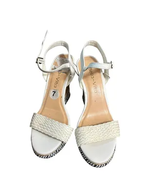 Bella-Vita Women’s White & Tan Wedges thumbnail 2
