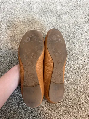 Tory Burch Tan Leather Logo Ballet Flats thumbnail 5