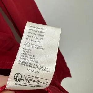 Free People Arabella Blouse Rubies Red Satin Long Sleeve Bow Back Medium NWT thumbnail 8