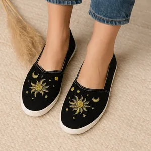 Daniel Green Celestial Canvas Loafers Slip On Sun Moon Stars Arch‎ Support 7.5 thumbnail 11