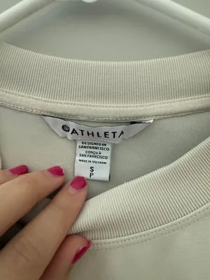 Athleta Seasoft Crewneck Sweatshirt Cream S thumbnail 4