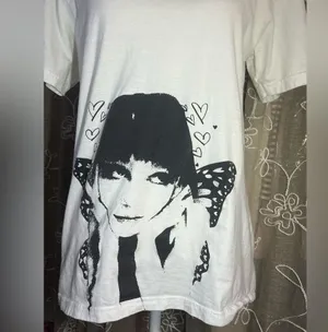 Loveless White Graphic Tee Shirt Black Size M thumbnail 5