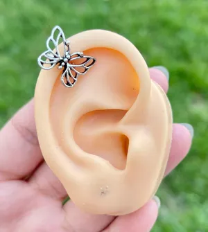 Silver Tone Butterfly Ear Cuff thumbnail 1