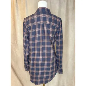 aBound Plaid Button Up Shirt Medium Cotton Long Sleeve Brown Pink thumbnail 3