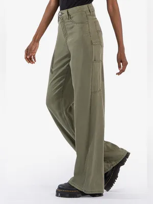 Kut From The Kloth Sienna High RIise Wide Leg‎ - Olive Green 2 thumbnail 2