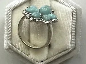 Boho/Vintage Distressed Design Faux Turquoise Ring Size 6 NWT thumbnail 3