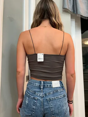 Free People Gray Cropped Tank Top thumbnail 5