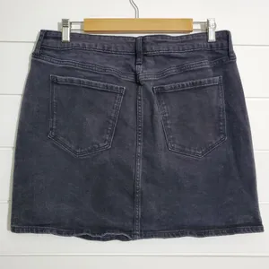 Old Navy Vintage High-Waisted Button-Front‎ Black Jean Mini Skirt Size 12 thumbnail 2