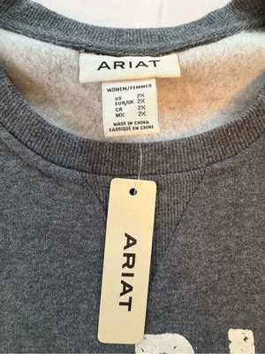 Ariat To Ride Born Western Graphic Oversized Crew Sweatshirt 2X NWT Rodeo thumbnail 6