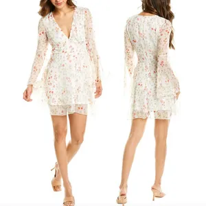 Area Stars Arya Floral Bell‎ Sleeve Dress Size Large thumbnail 2