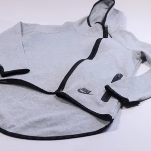 Nike Tech Fleece Asymmetric Cape Hoodie Women XS Grey Full Zip High Low 669613 thumbnail 4