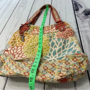 Fossil Multicolored Floral Pattern Canvas Shoulder/Handbag Medium‎ ZB 2907 thumbnail 10
