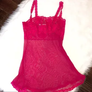Victoria’s Secret pink medium lacy sheer lingerie thumbnail 1