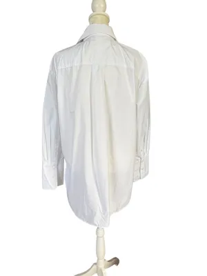 Banana Republic women's white long sleeve button down collared shirt size small thumbnail 4