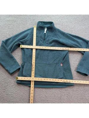 The North Face Women’s Sherpa Quarter Zip Fleece Pullover Teal Blue Gorpcore L thumbnail 3