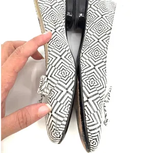 Stuart Weitzman Ballet Flats Sz 7.5N Geometric Bow Leather Preppy Old Money Slip thumbnail 5
