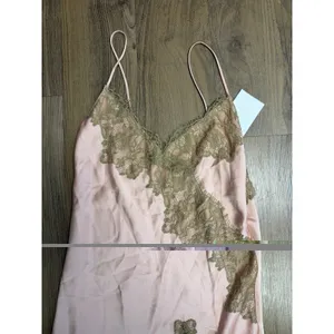 Zara Collection Y2K Lace Tank Dress Satin Pink Brown Fairy Asymmetric Slip thumbnail 4