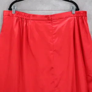 Ashro Red Formal Flare Long Party Satin Chic Vintage Cherry Maxi Skirt Plus‎ 22W thumbnail 5